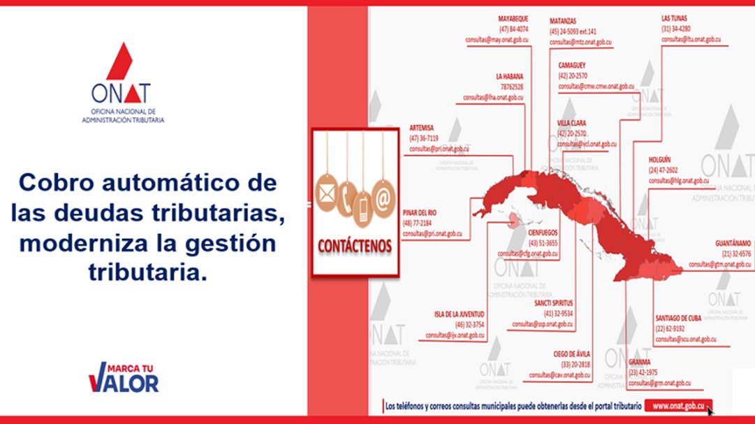 Implementa la Onat cobro automático de  deudas tributarias