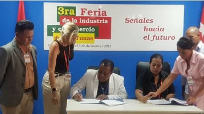 Firma Pescatun de Las Tunas contrato con inversión extrajera